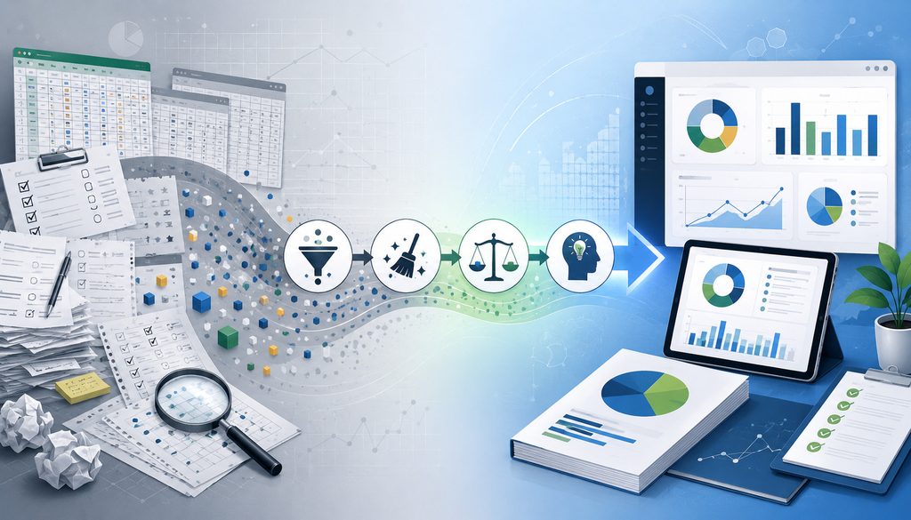 Raw survey data transformed into publishable findings