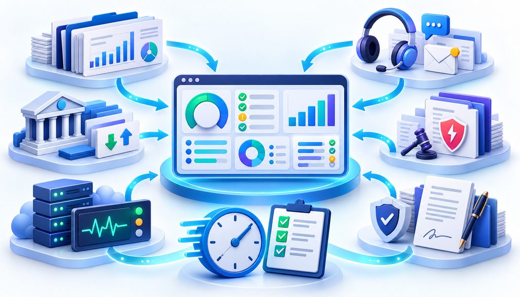 Annual merchant services review using statements, support tickets, deposit records, disputes, uptime logs, and contracts