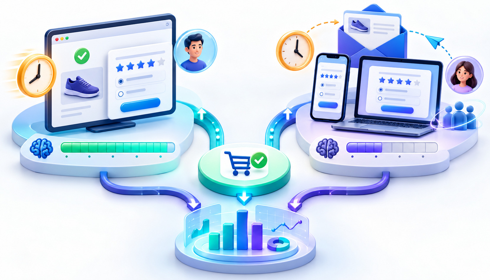 Post-purchase survey timing comparison between order confirmation page and follow-up email
